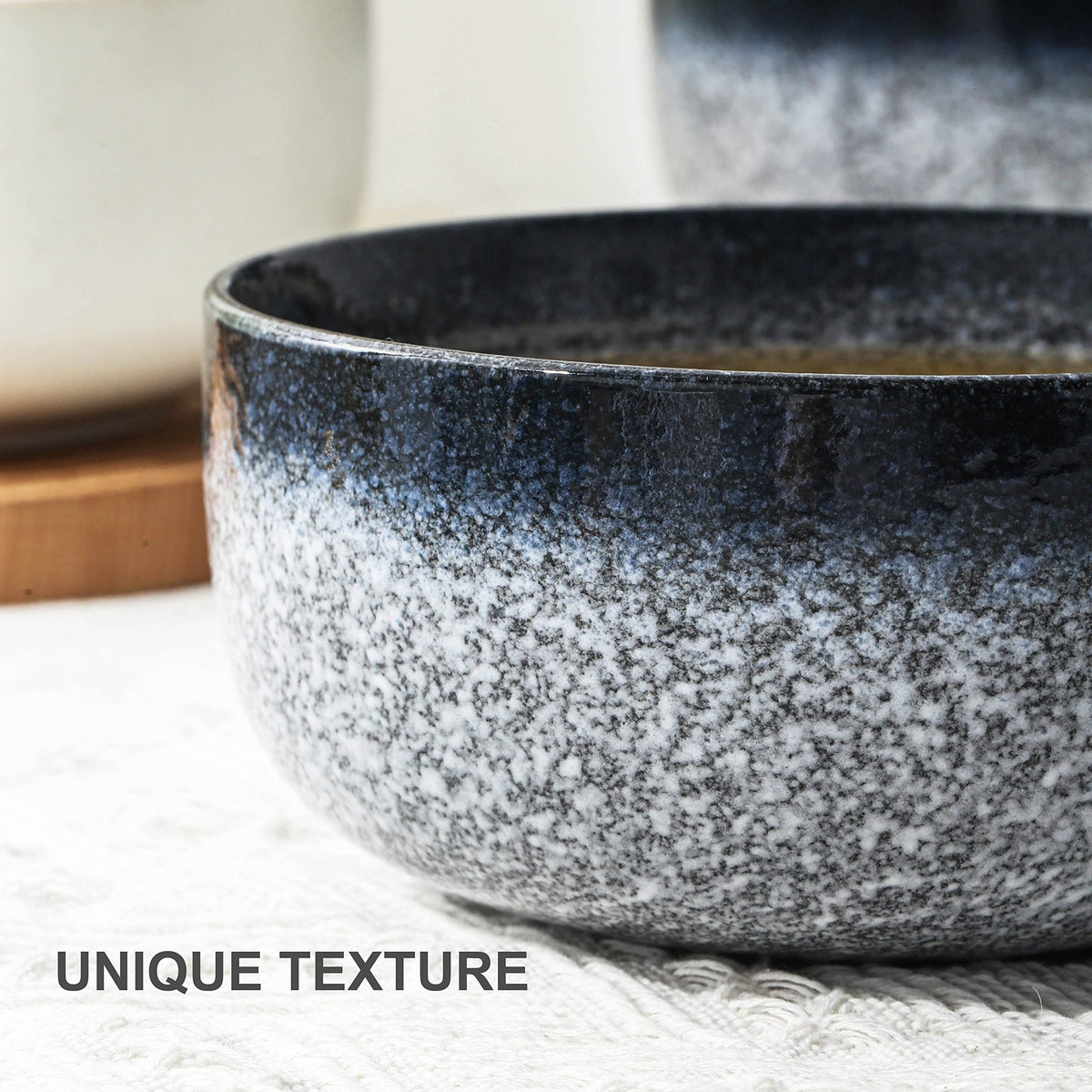 36 Ounce Ceramic Bowl Set of 4 Dark Blue H606170
