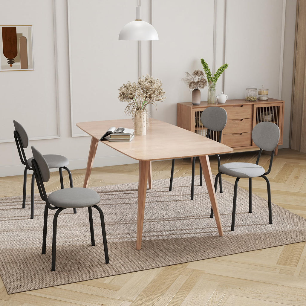 Stackable Dining Chairs Set of 4 Grey O375